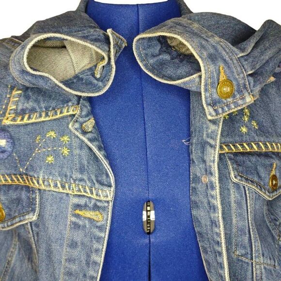 NWOT Liz Claiborne Liz Wear Petite Crochet Button Up Denim Jacket, size L - Picture 15 of 15